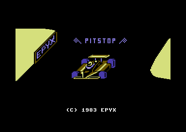 Pitstop title screen for Commodore 64
